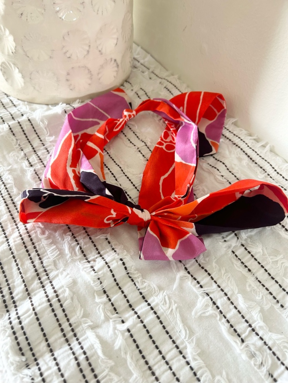 Multicolor Twilly Neck Scarf 67” Long Skinny Scarf Hair Bag Accessory